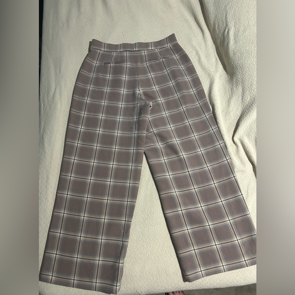 Torrid Plaid Wide-Leg Pants - Tan - Picture 4 of 8
